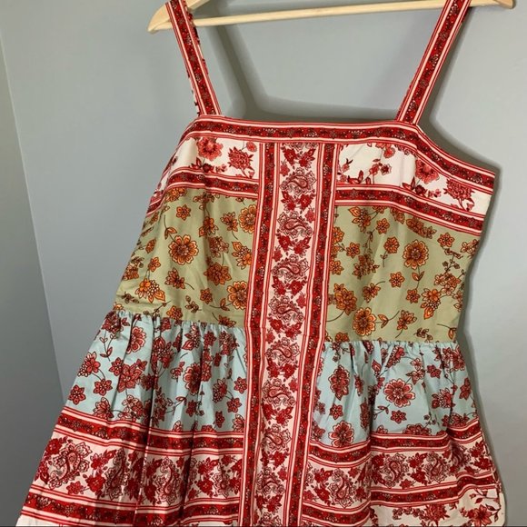 🎄 Gal Meets Glam Gianna Mini Dress Mint Coral Straps Square Neck A Line 10 L - Picture 4 of 14